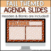Editable Google Slides Templates Fall Themed - Daily Agenda Slides
