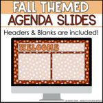 Editable Google Slides Templates Fall Themed - Daily Agenda Slides
