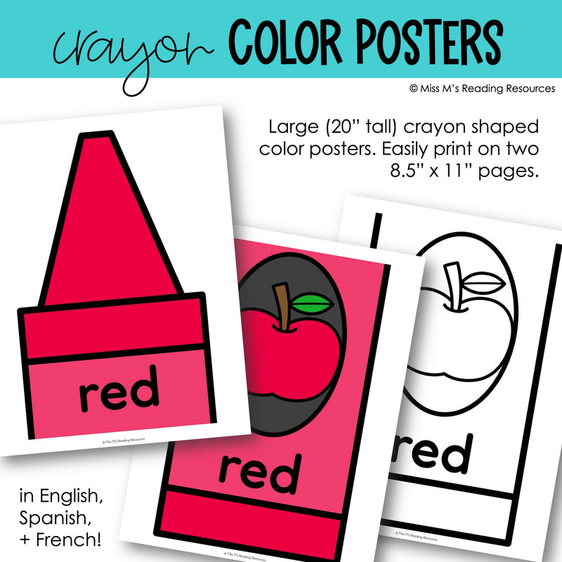 Classroom Decor Color Posters Spanish Color Poster Set | Printable Classroom Resource | Miss M's Reading Reading Resources