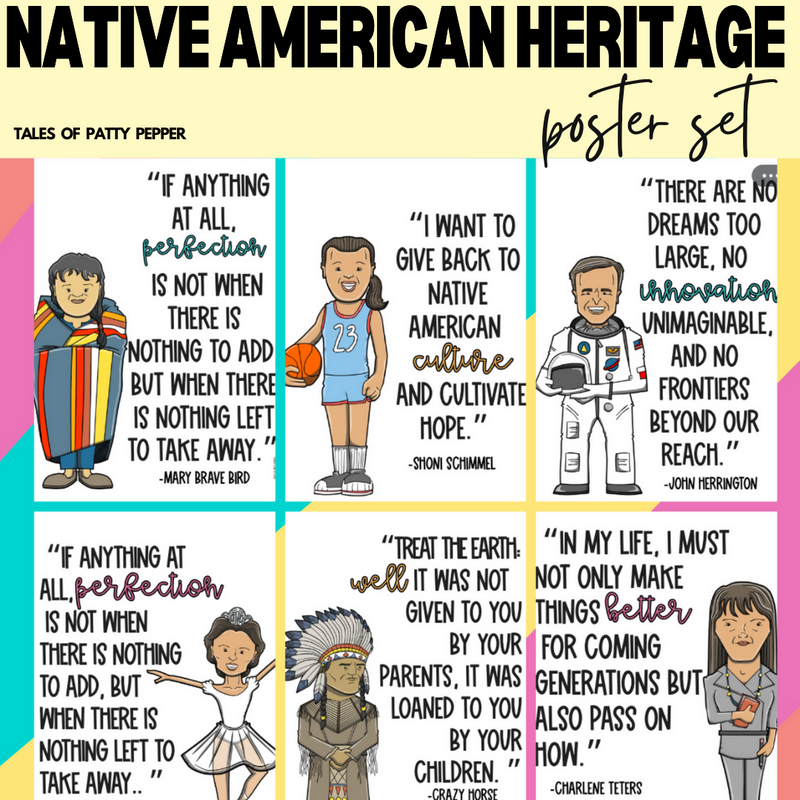 Native American Heritage Month: Quote Poster Set | Printable Classroom Resource | Tales of Patty Pepper