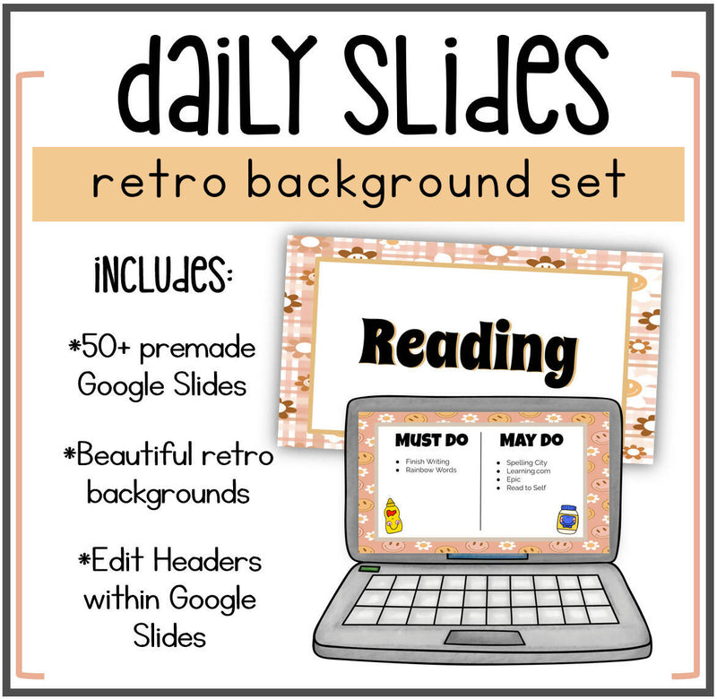 Daily Slides Retro Background Set by Mrs. Munch's Munchkins