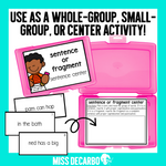 Sentence or Fragment Writing | Printable Classroom Resource | Miss DeCarbo