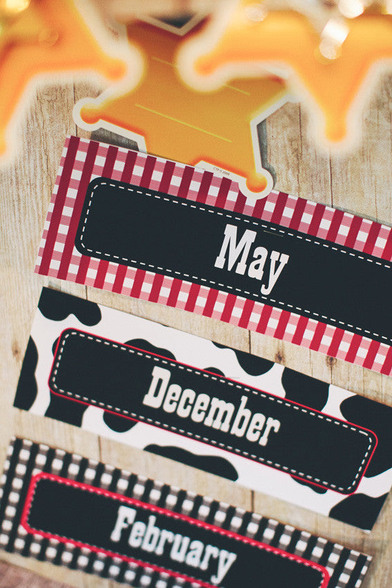 Calendar Headers | Wild Wild Western | UPRINT | Schoolgirl Style