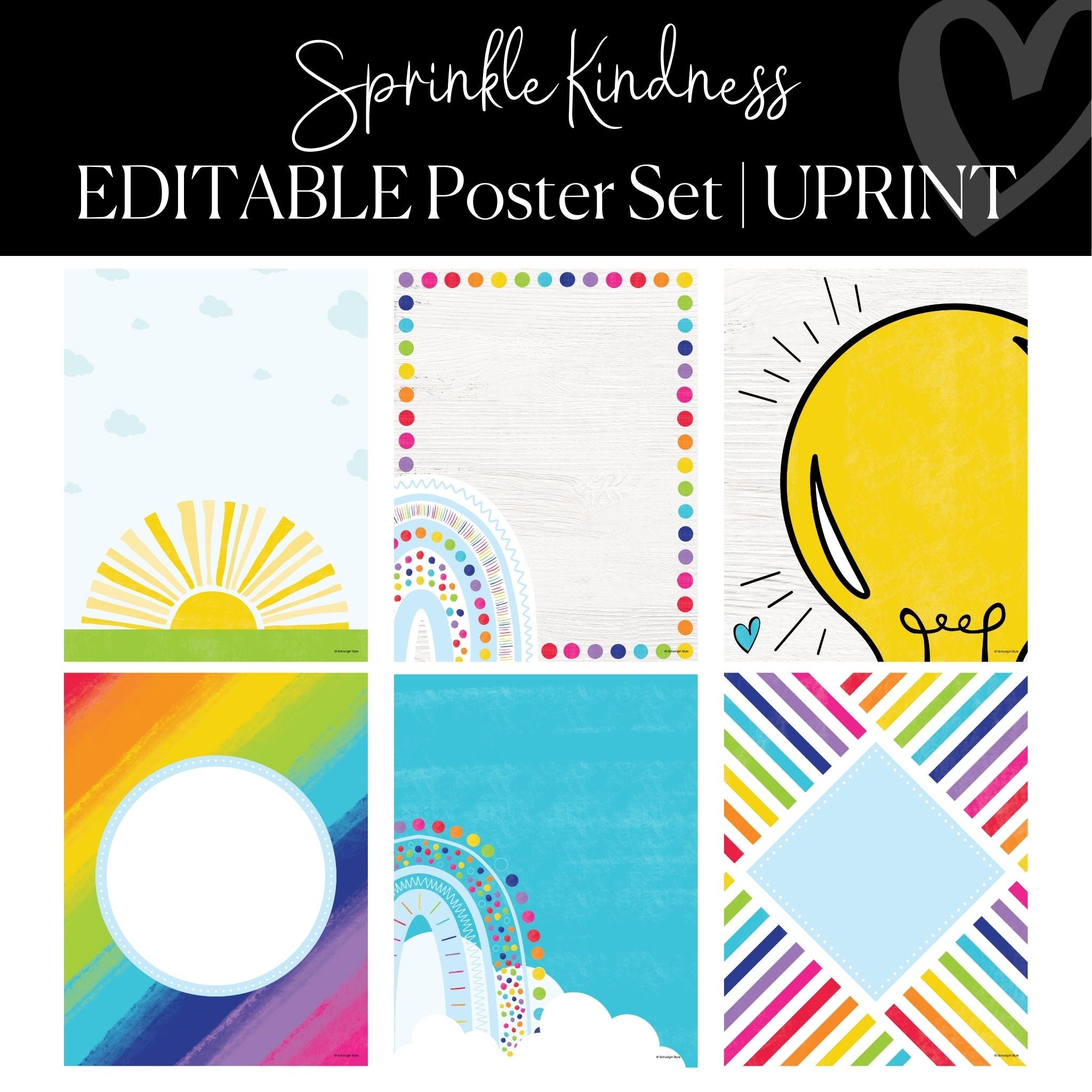Printable and Editable Classroom Posters | Rainbow Classroom Decor ...