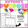 Authors Purpose Worksheets and Anchor Charts by Ashleys Golden Apples