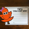 Fall is Unbe-LEAF-able! Writing Craftivity | Printable Classroom Resource | Keeping up with the Kinders