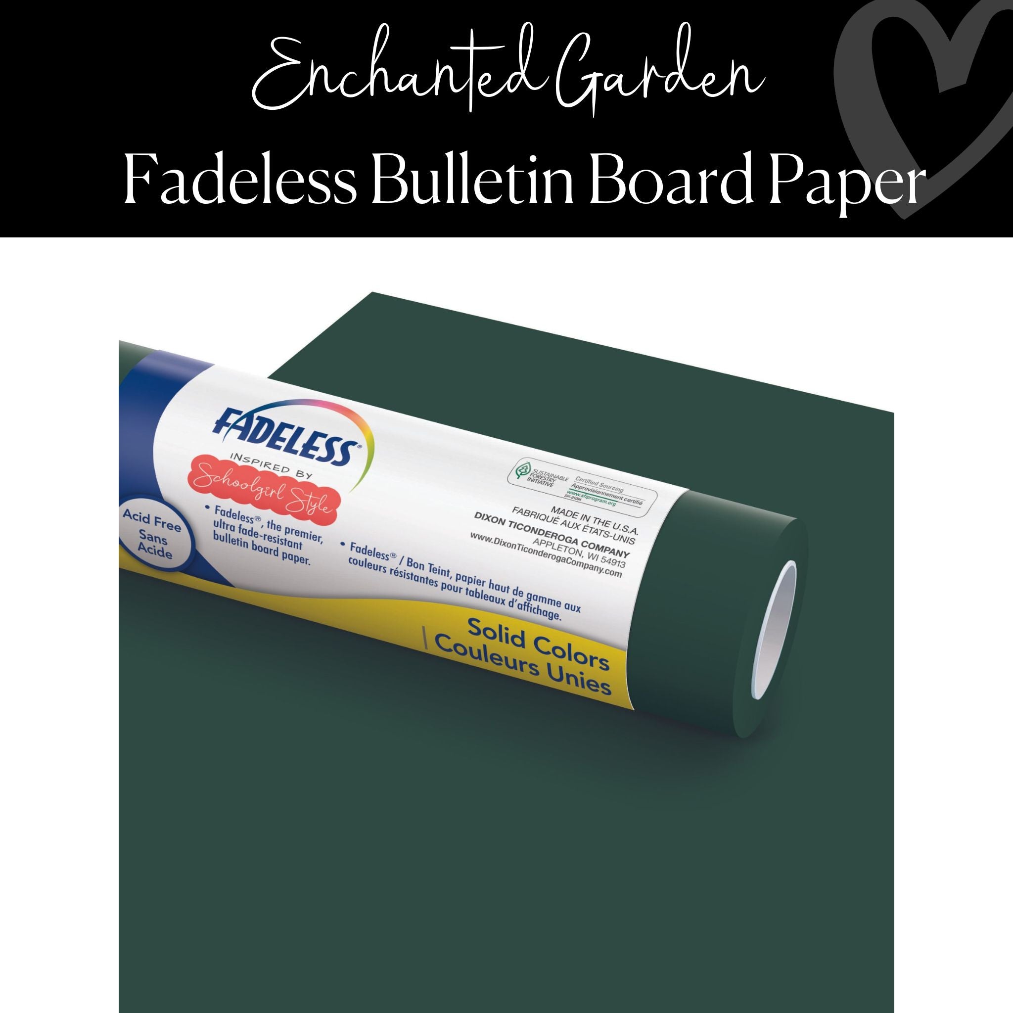 Fadeless Green Bulletin Board Paper, Enchanted Garden