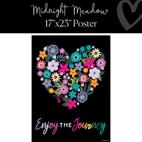 Midnight Meadow Classroom Decor "Enjoy the Journey" Poster by ULitho