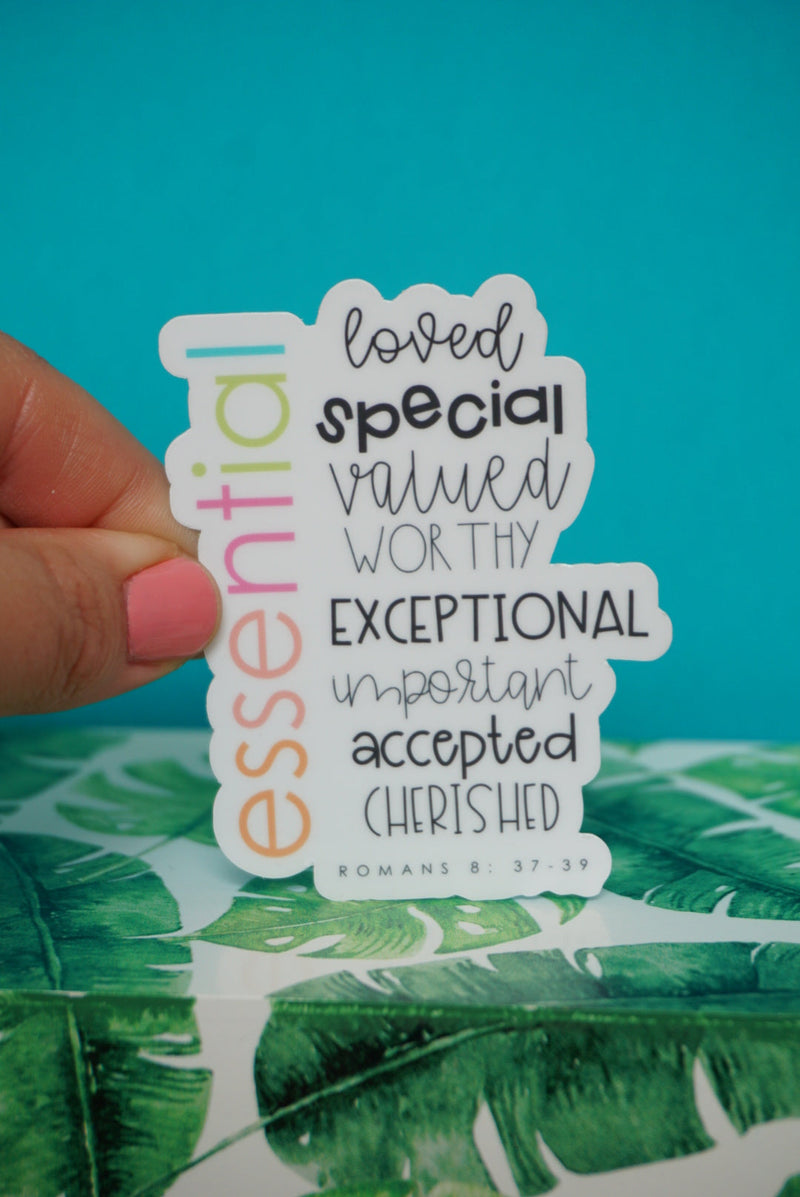 Essential Teacher Sticker by The Pinapple Girl Design Co.