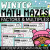 Winter Math Activities Factors Multiples Prime Composite Worksheets Math Mazes