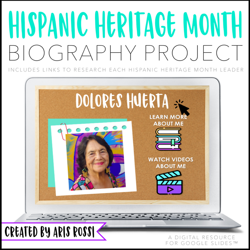 Hispanic Heritage Month Biography Project by Teaching with Aris