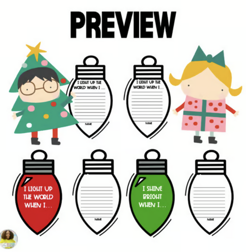 Christmas Kindness Writing Prompt Bulletin Board | Printable Classroom Resource | Tales of Patty Pepper