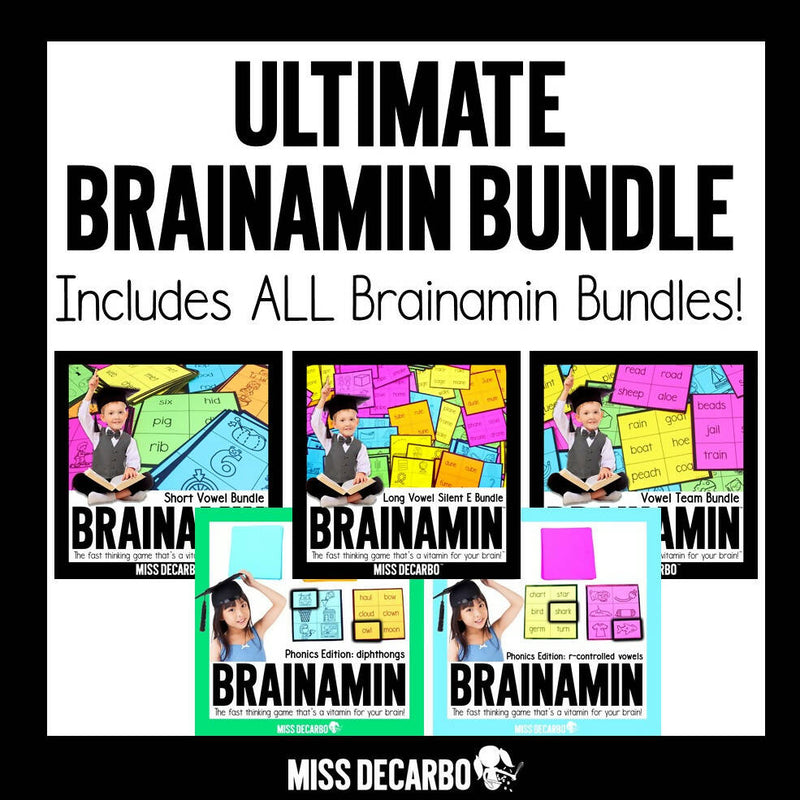 Brainamin Phonics Games Bundle | Printable Classroom Resource | Miss DeCarbo
