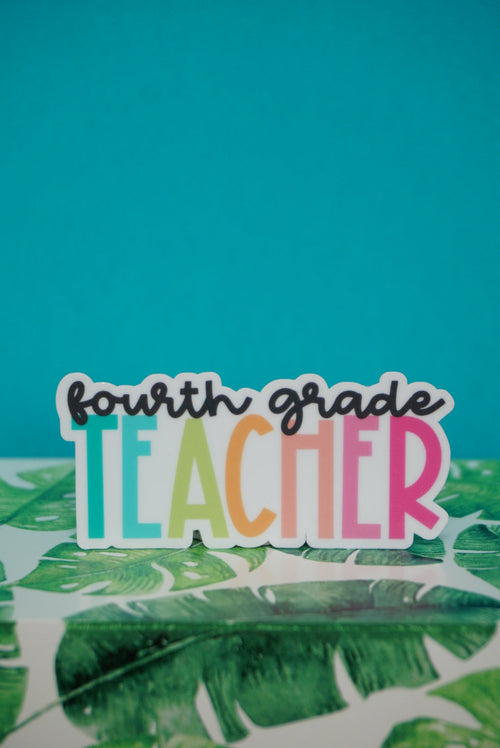 Fourth Grade Sticker by The Pinapple Girl Design Co.