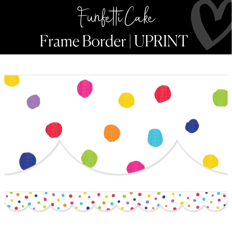 Printable Classroom Frame Border Rainbow Painted Dot Scallop Border by UPRINT