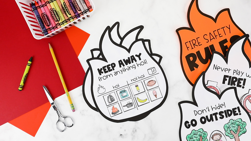 Fire Safety Week Craft | Fire Safety Rules Interactive Shape Book