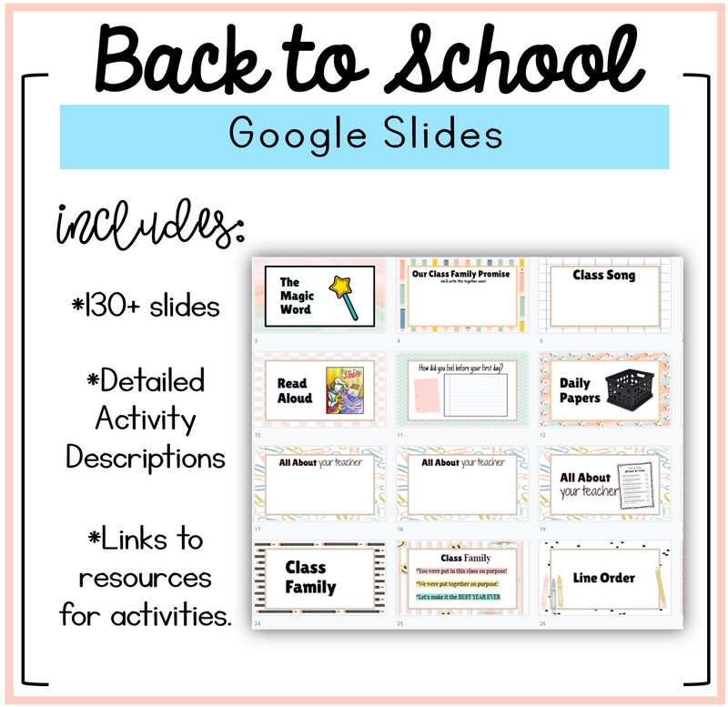Back to School Google Slides Editable