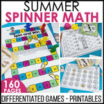 Summer Spinner Math Differentiated Games and Printables by Differentiantal Kindergarten Marsha McQuire