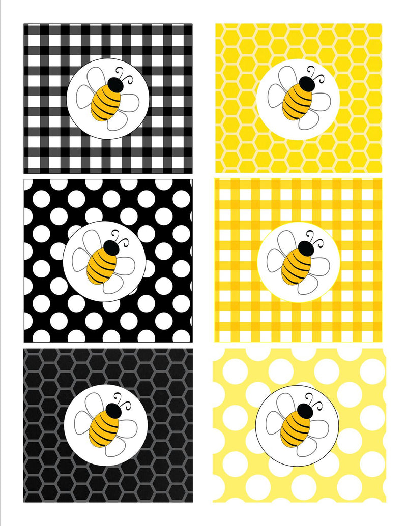 3 inch Honeybee Tags | Happy Honeybee | UPRINT | Schoolgirl Style