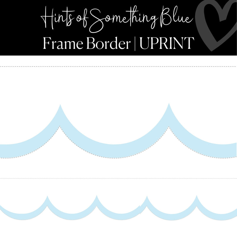Printable Classroom Frame Border White and Blue Scallop Border  by UPRINT