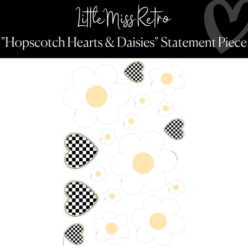 checkered hearts and daisies classroom wall art