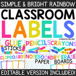 Classroom Labels Bright Rainbow Classroom Decor | Classroom Supply Labels