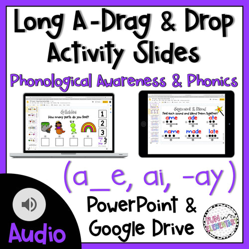 Long A Drag and Drop Activity Slides Powerpoint and Google Drive by Fun in Elementary