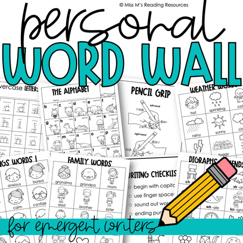 Personal Word Wall for Emergent Writers by Miss M's Reading Resources
