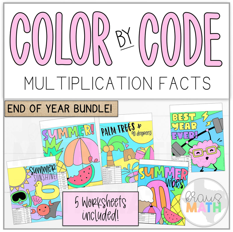 Color by Code Math Facts Bundle by Kraus Math