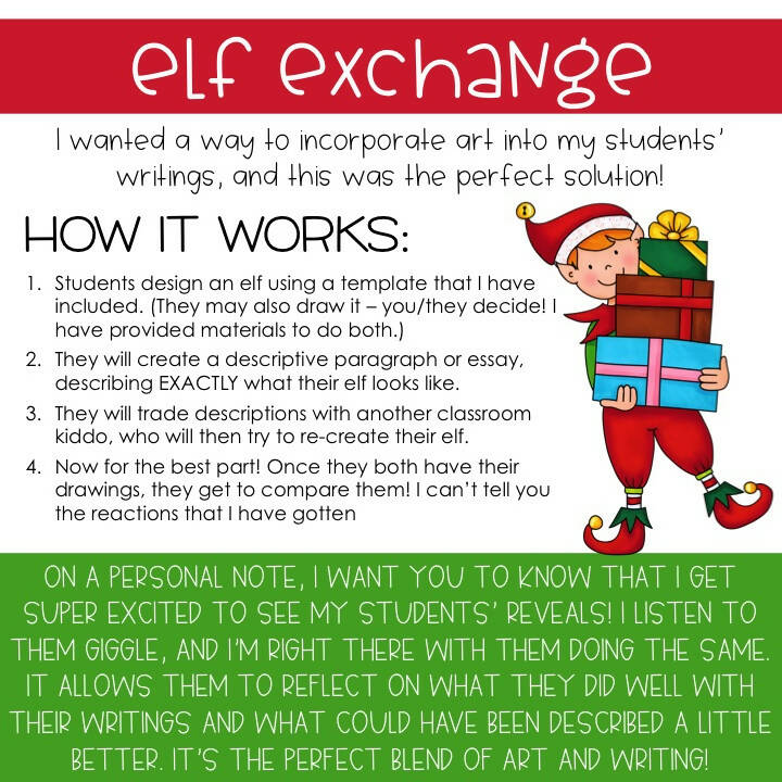 Descriptive Writing: Elf Exchange Project | Christmas Activities