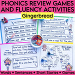 Gingerbread Decodable Phonics Review Games and Fluency Activities | Science of Reading Aligned | Printable Teacher Resources | Literacy with Aylin Claahsen