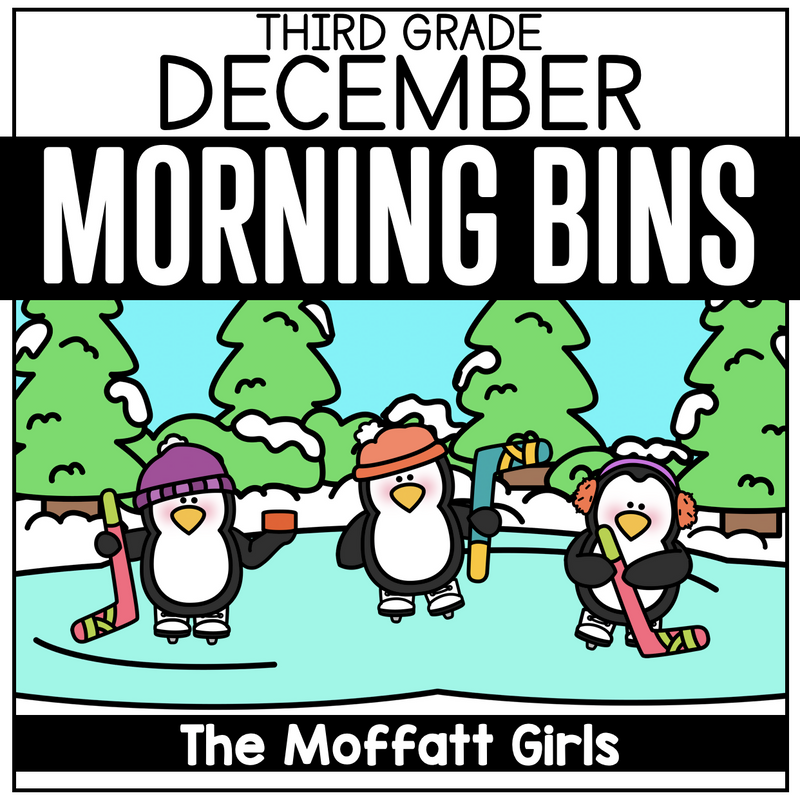 3rd Grade December Morning Bins | Printable Classroom Resource | The Moffatt Girls