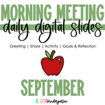 Morning Meeting Digital Slides September by the Aloha Kindergarten