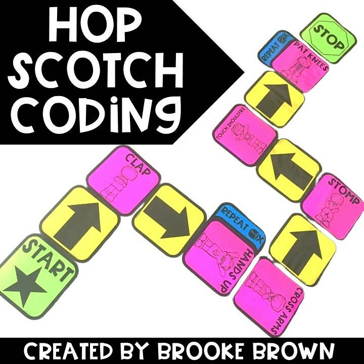 Hop Scotch Coding Interactive Unplugging Coding K-3rd Grade by Brooke Brown Teach Outside the Box