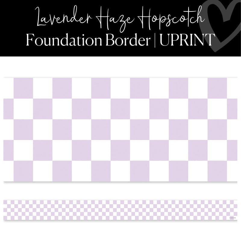 Digital Printable Classroom Lavendar and White Checkered Border by UPRINT