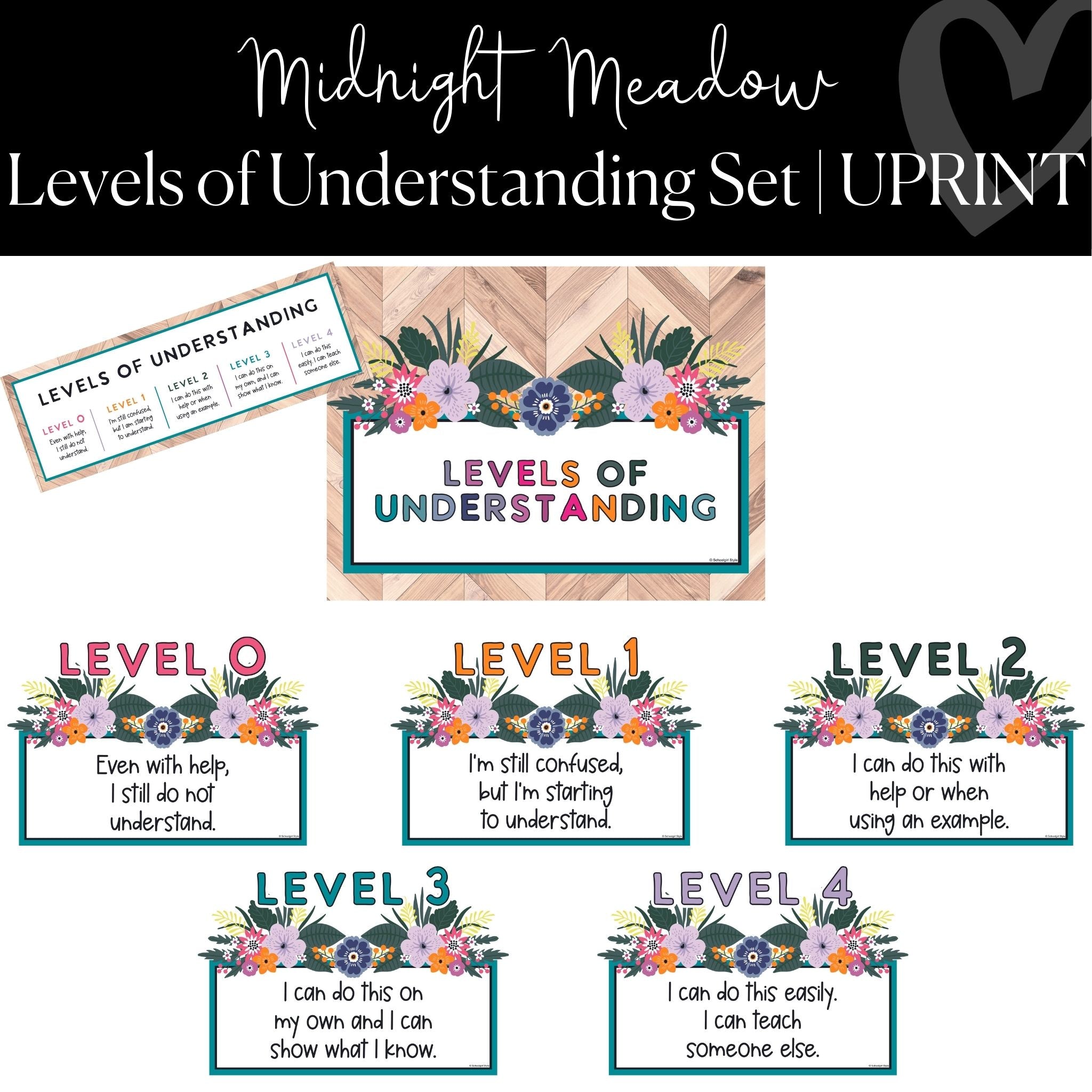 Levels Of Understanding Printable Poster