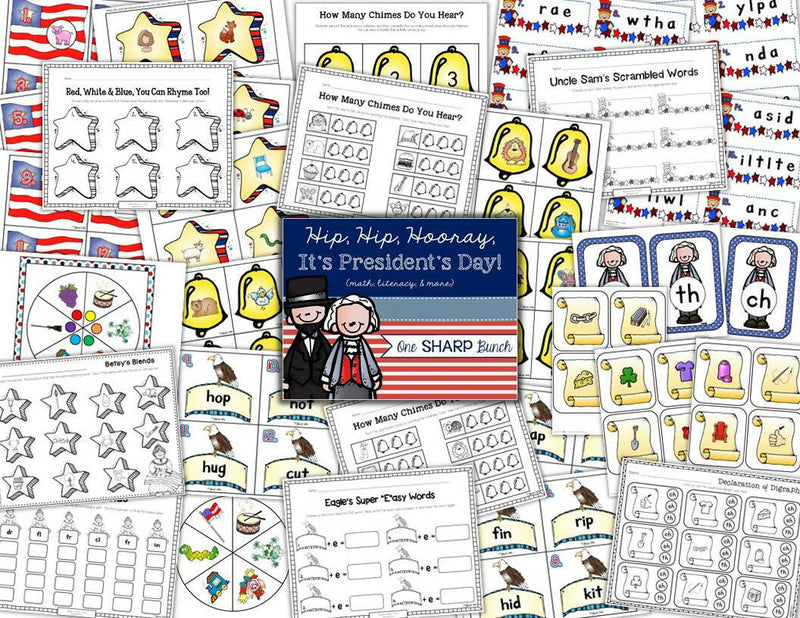 President's Day Activities President's Day Centers Math & Literacy Centers | Printable Classroom Resource | One Sharp Bunch