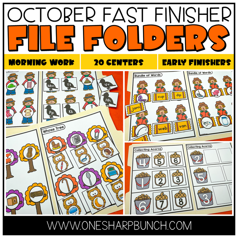 October Fast Finishers File Folders by One Sharp Bunch