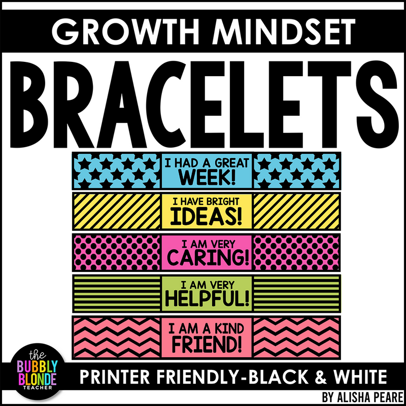 Growth Mindset Bracelets by Teaching with Aris