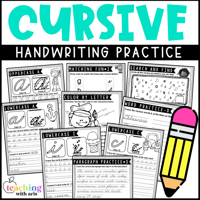 Cursive Handwriting Practice by Teaching with Aris