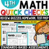 4th Grade Math Review Worksheets Assessments Homework Morning Work Test Prep