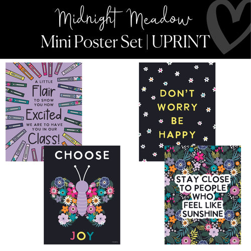 midnight meadow mini poster set