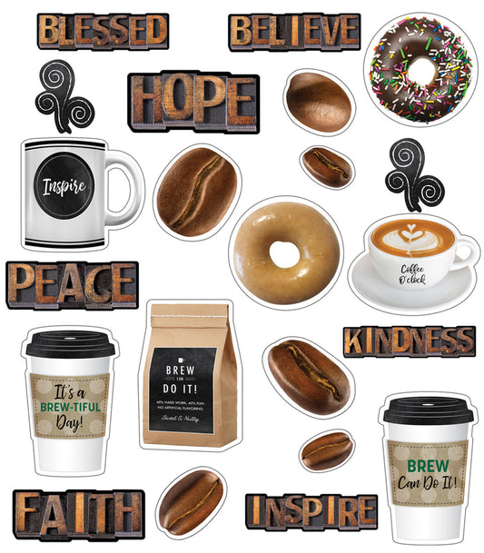 "Morning Motivators" Bulletin Board Set Industrial Cafe by UPRINT