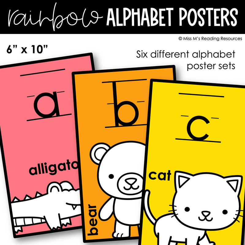 Alphabet Poster Classroom, Bright Alphabet Posters, Alphabet Posters With  Pictures 