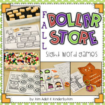 Fall Dollar Store Sight Word Games by KinderbyKim