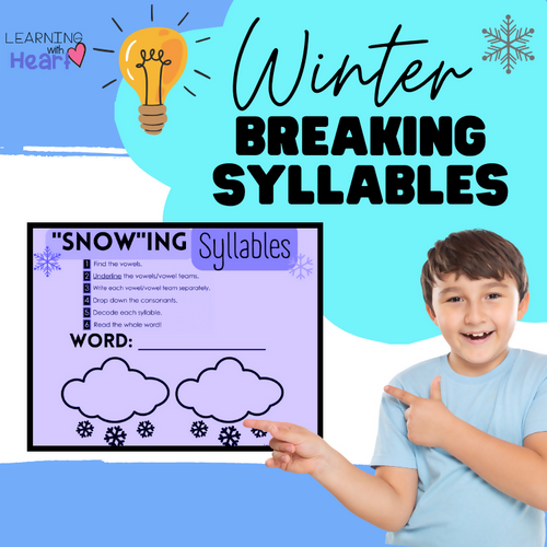 "Snowing Syllables" Printable Classroom Resource by UPRINT