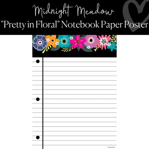 Midnight Meadow Classroom Decor Notebook Paper Poster Chart by ULitho