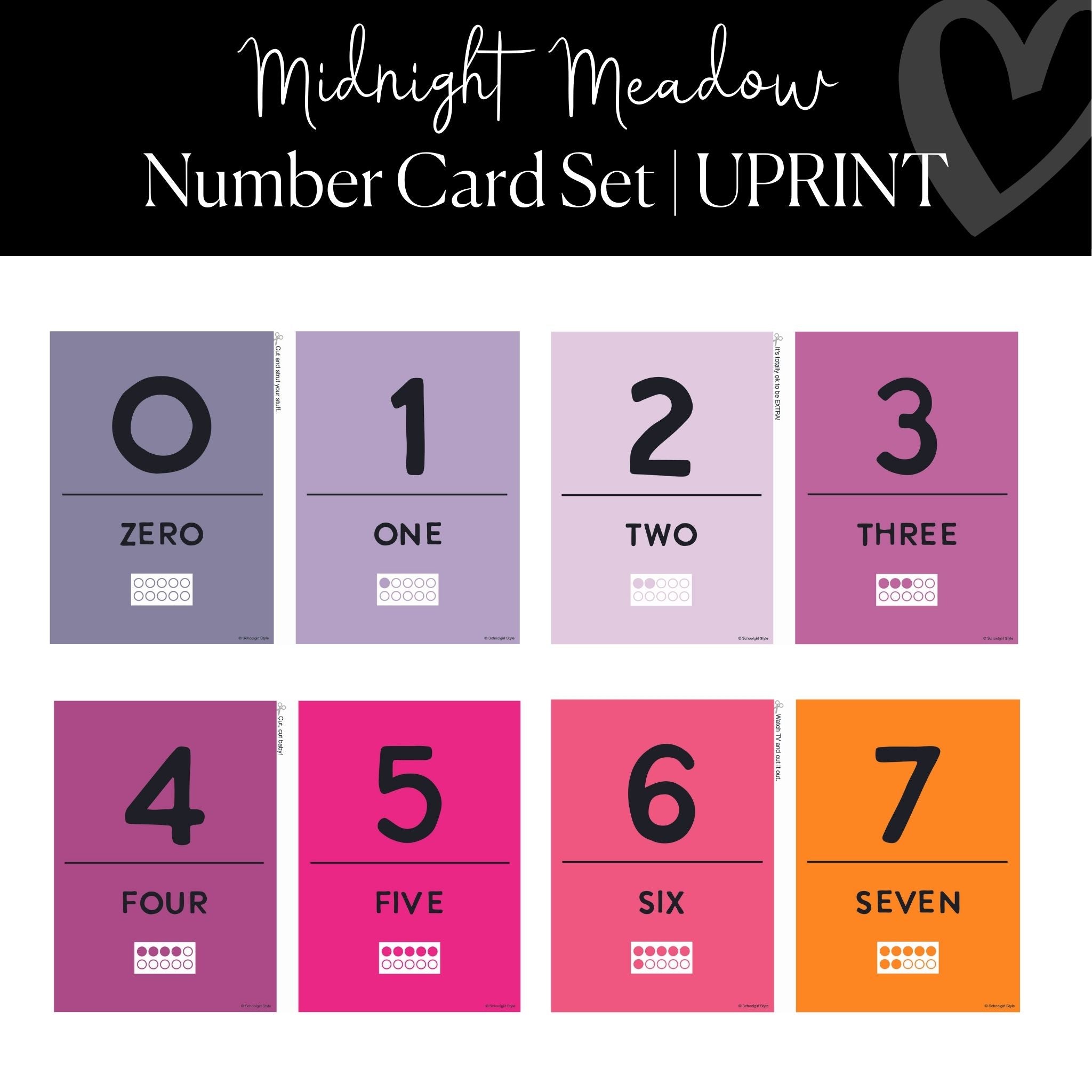 Number Cards Bulletin Board Set | Floral Classroom Decor | Schoolgirl Style