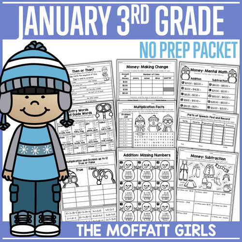 January 3rd Grade No Prep Packet by The Moffatt Girls