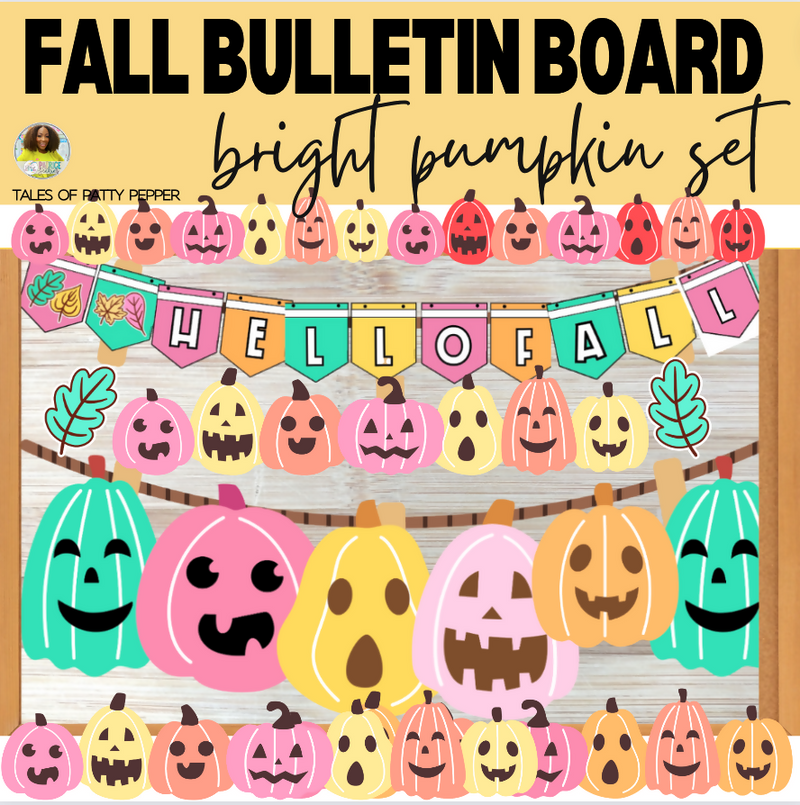 Fall Bulletin Board Bright Pumpkin Set by Tales of Patty Pepper